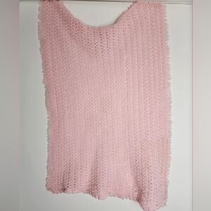 Handknit Pink Baby Blanket